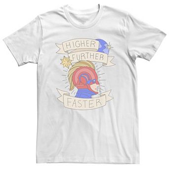 Big & Tall Marvel Captain Marvel Higher Further Faster Banner Tee