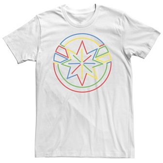 Big & Tall Captain Marvel Colorful Art Graphic Tee