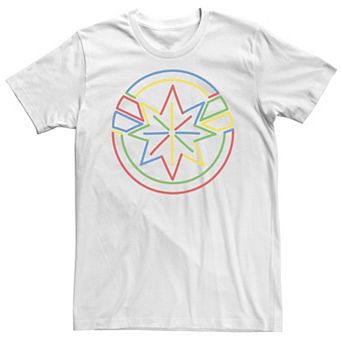 Big & Tall Captain Marvel Colorful Art Graphic Tee