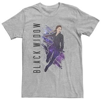 Big & Tall Marvel Avengers Endgame Black Widow Galaxy Painted Tee