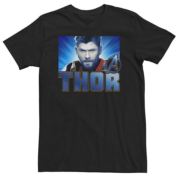 Big & Tall Marvel Avengers Endgame Thor Bold Logo Poster Tee