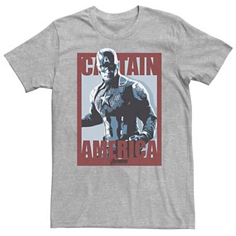 Big & Tall Marvel Avengers Endgame Captain America Poster Tee