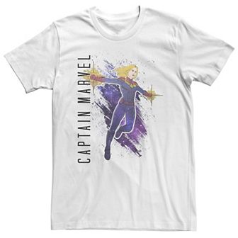 Big & Tall Marvel Avengers Endgame Captain Marvel Galaxy Paint Tee