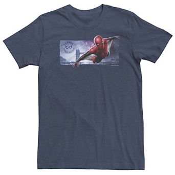 Big & Tall Marvel Spider-Man Far From Home London Flight Postcard Tee