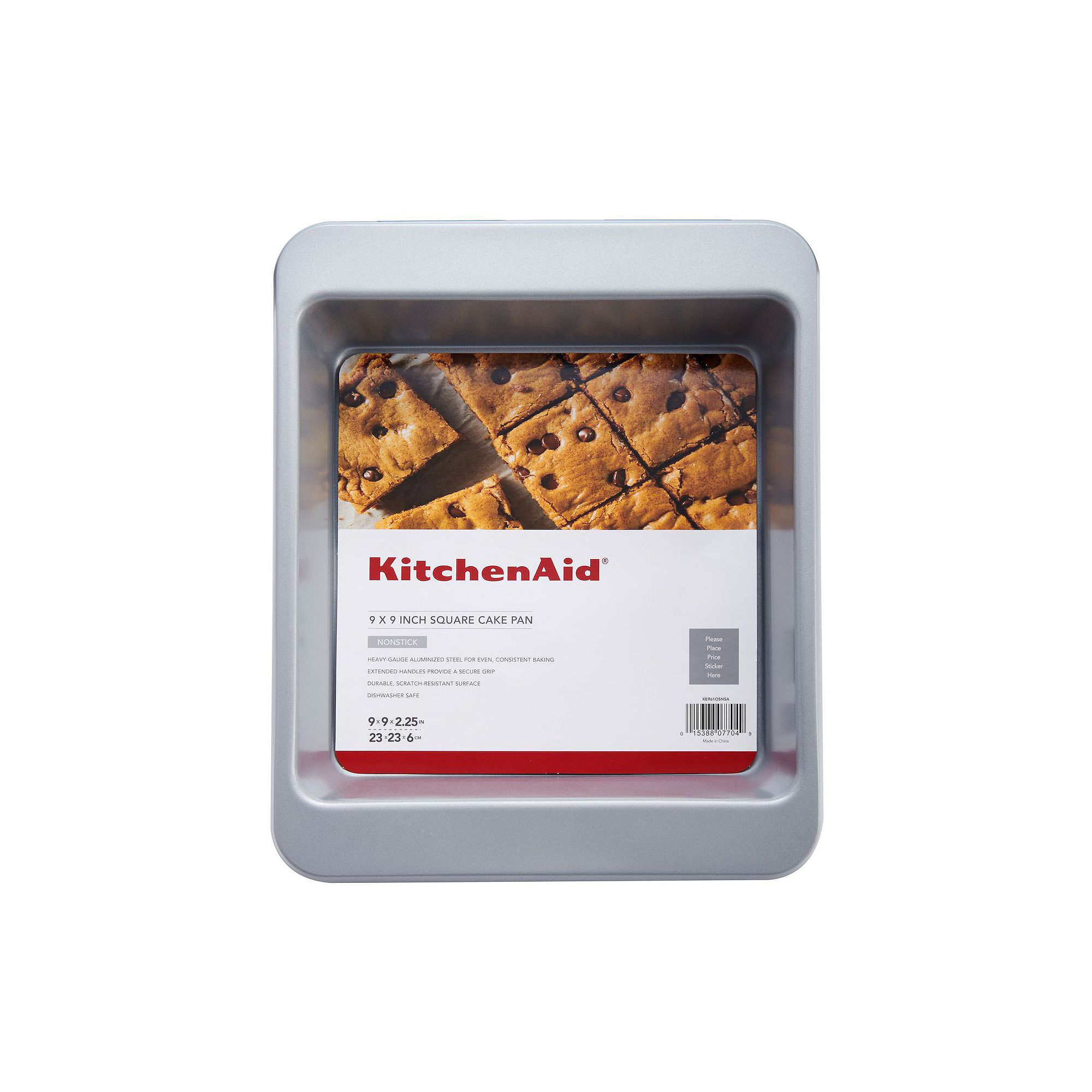 KitchenAid KE961OSNSA Nonstick Aluminized Steel 9-in. Square Cake Pan, Gray