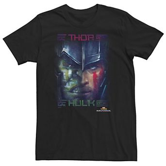 Big & Tall Marvel Thor Ragnarok Hulk Face to Face Symmetrical Tee
