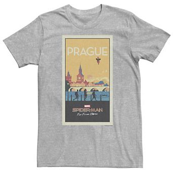 Big & Tall Marvel Spider-Man Far From Home Prague Movie Poster Tee