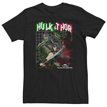 Big & Tall Marvel Thor Ragnarok Hulk V. Thor Grid Tee