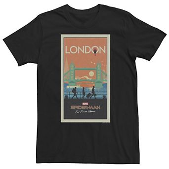 Big & Tall Marvel Spider-Man Far From Home London Movie Poster Tee