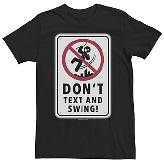 Big & Tall Marvel Spider-Man Far From Home Don't Text & Swing Graphic Tee