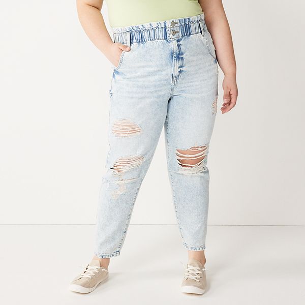 Juniors' Plus Size SO® High-Rise Mom Jeans