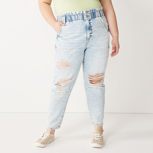 Plus Size Simple High Rise Mom Jeans