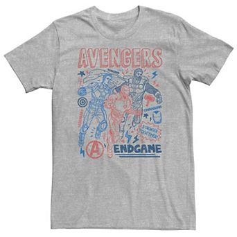 Big & Tall Marvel Avengers Endgame Doodle Collage Logo Tee