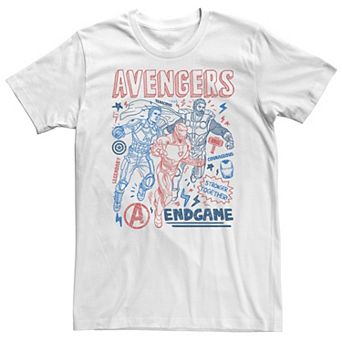 Big & Tall Marvel Avengers Endgame Doodle Collage Logo Tee
