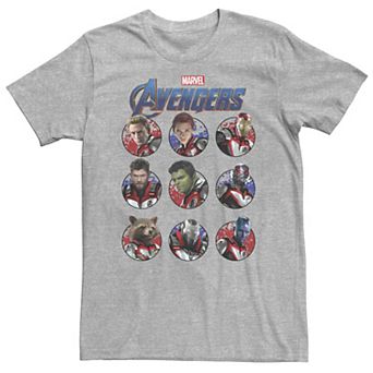 Big & Tall Marvel Avengers Endgame Main Cast Circles Tee