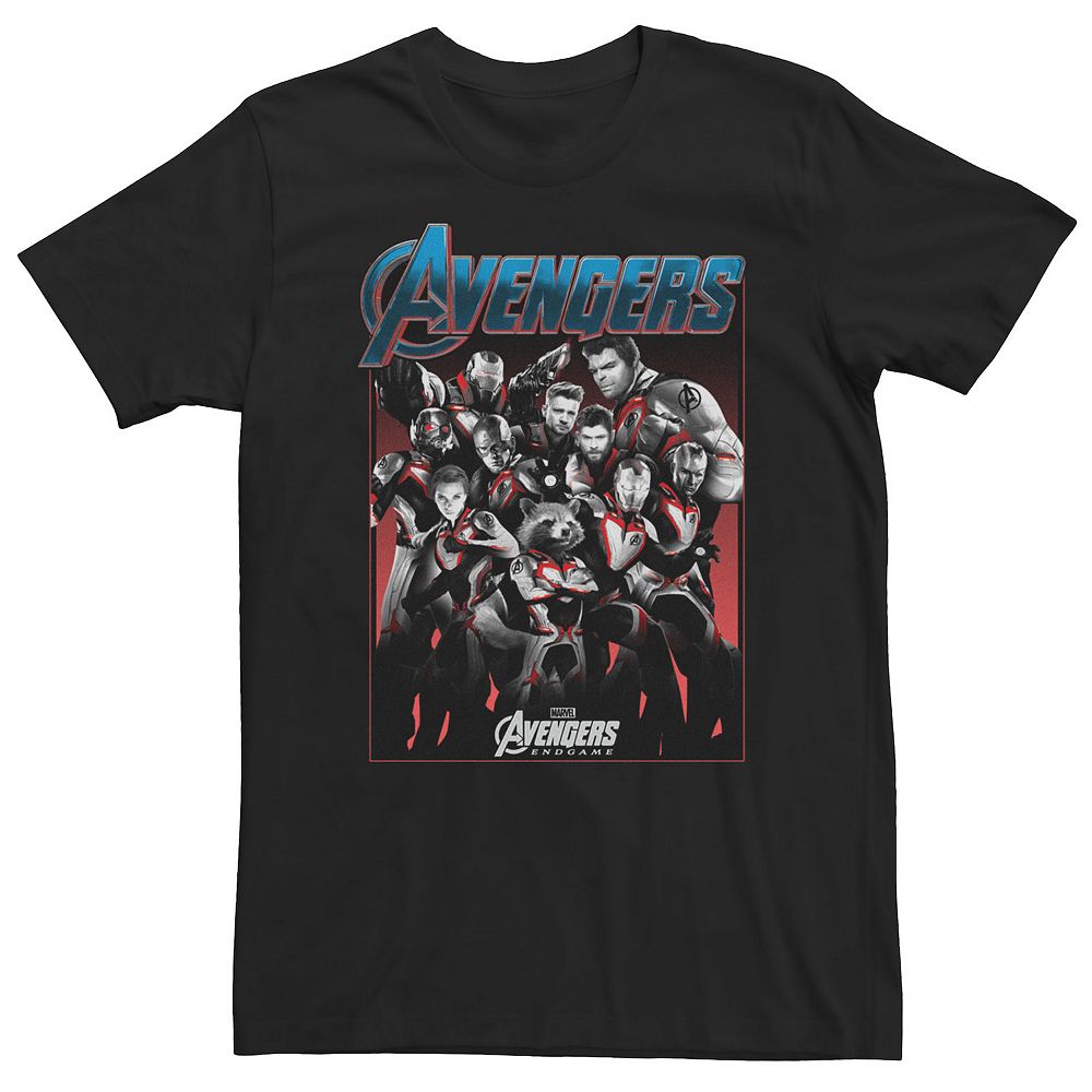 Big Tall Marvel Avengers Endgame Main Cast Group Shot Tee