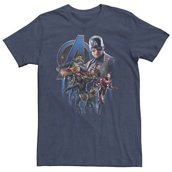 Big & Tall Marvel Avengers Endgame Group Poster Logo Tee