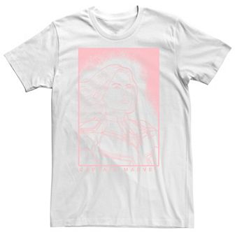 Big & Tall Marvel Captain Marvel Pale Outline Portrait Tee