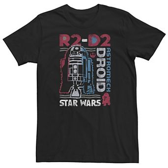 Big & Tall Star Wars Distressed Vintage Astromech Droid R2-D2 Tee