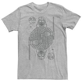 Big & Tall Star Wars Darth Vader King Line Art Playing Card Tee
