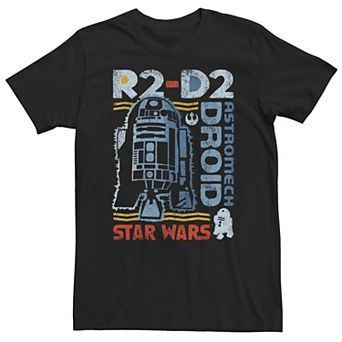 Big & Tall Star Wars Distressed Vintage Astromech Droid R2-D2 Tee