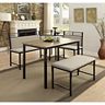 4D Concepts Modern Tool Less Boltzero Corner Nook Dining Set - Includes Stand-Alone Table, Bench & Corner Seating Unit