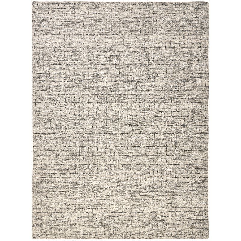 Weave & Wander Natal Modern Crosshatch Rug, Beig/Green, 8X10 Ft