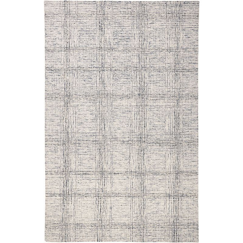 Weave & Wander Natal Modern Minimalist Abstract Plaid Rug, Beig/Green, 8X10 Ft