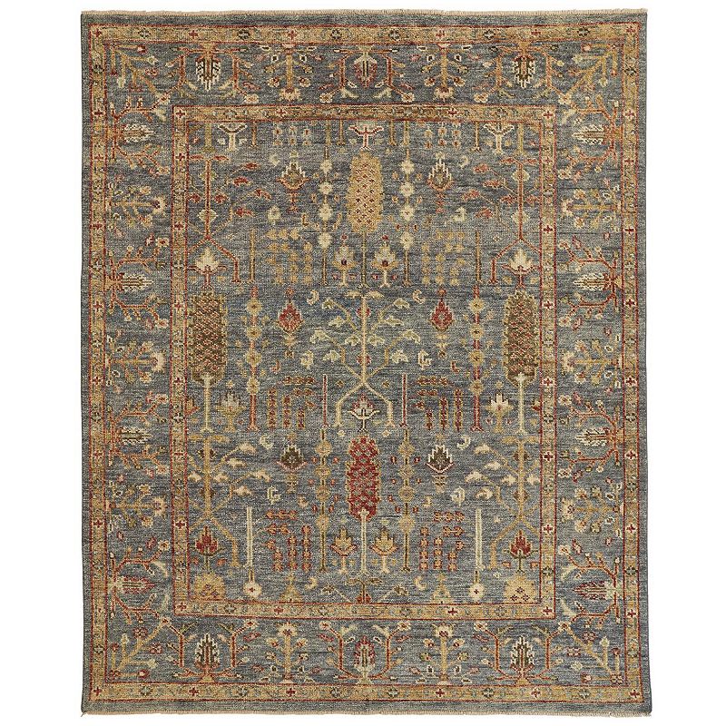 Weave & Wander Irie Traditional Oushak Floral Fauna Rug, Grey, 8X10 Ft