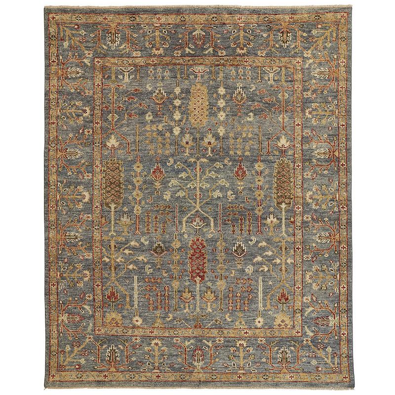 Weave & Wander Irie Traditional Oushak Floral Fauna Rug, Grey, 2X3 Ft