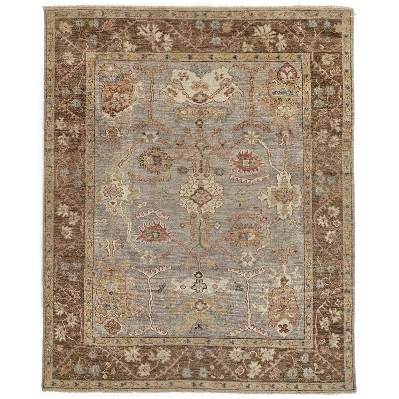 Weave & Wander Irie Traditional Oushak Geometric Floral Rug, Grey, 8X10 Ft