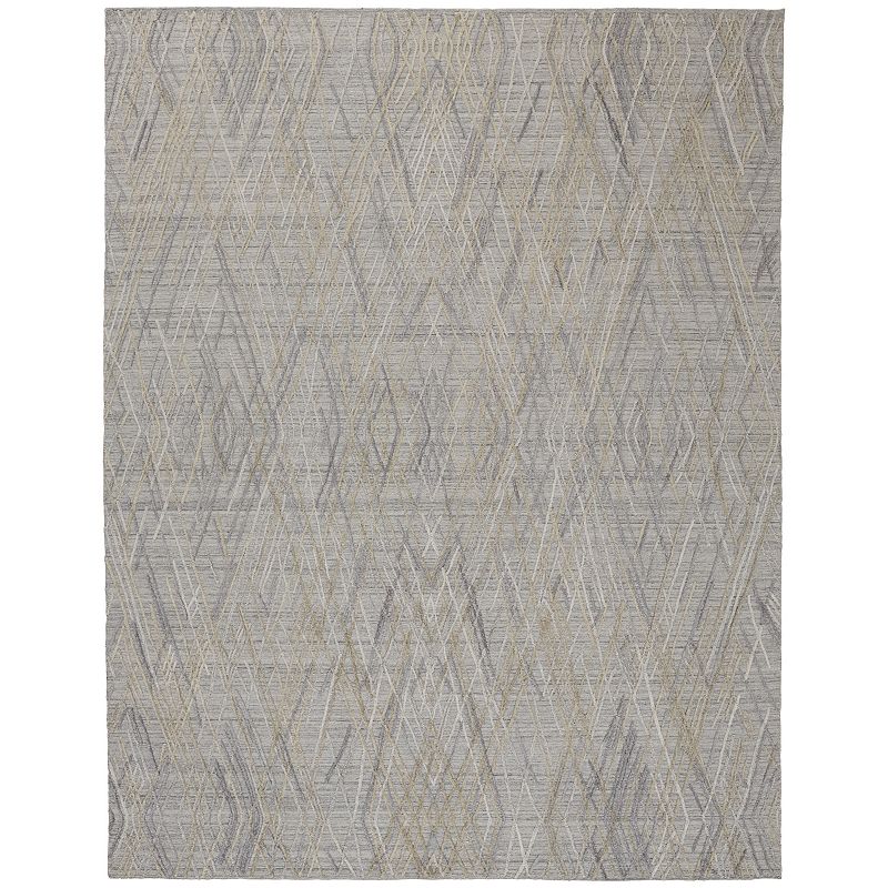 Weave & Wander Huntley Abstract Diamond Rug, Grey, 5X8 Ft