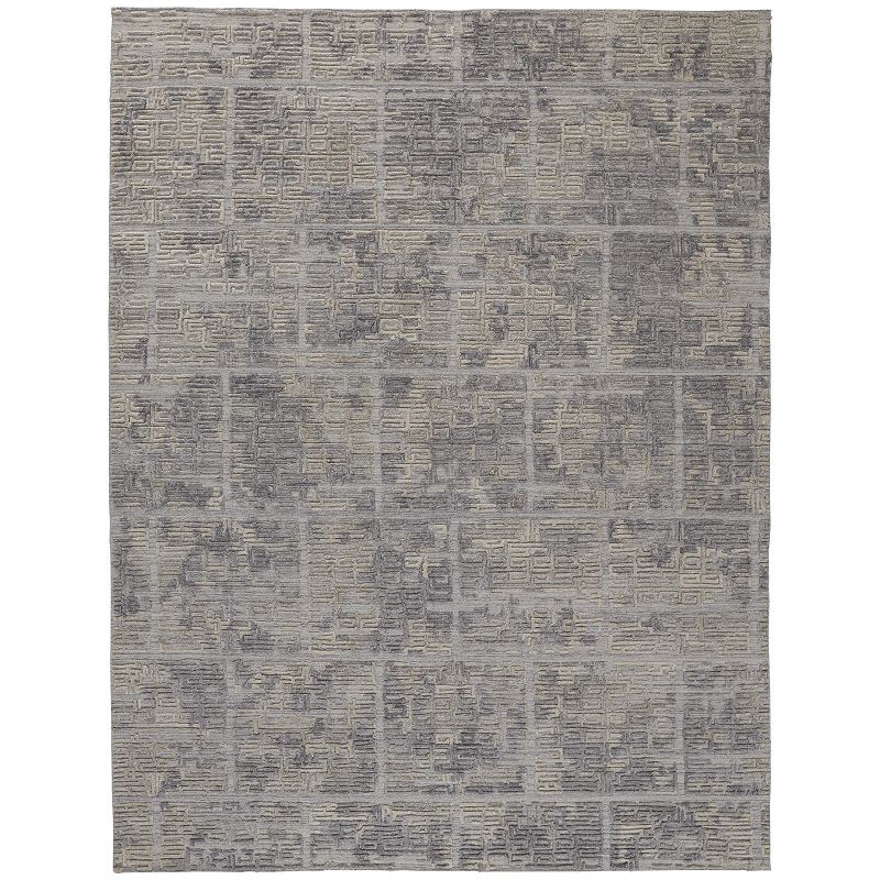 Weave & Wander Huntley Luxe Geometric Maze Rug, Blue, 8X10 Ft