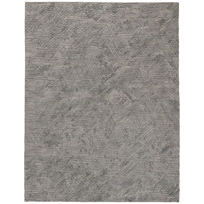 Weave & Wander Huntley Abstract Crosshatch Rug, Grey, 5X8 Ft