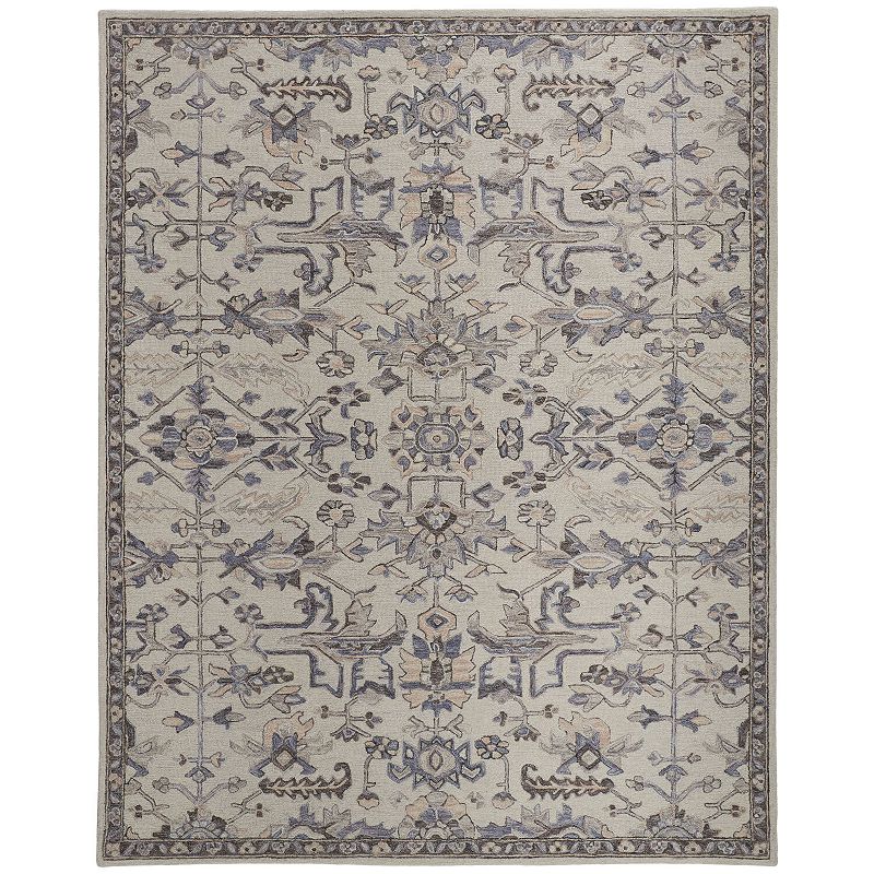 Weave & Wander Faris Rustic Farmhouse Rug, Grey, 5X8 Ft