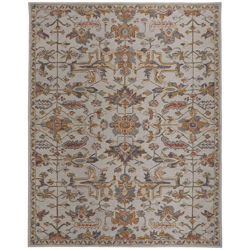 Weave & Wander Faris Rustic Farmhouse Rug, Grey, 5X8 Ft