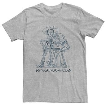 Mens Licensed Character Mens Disney Pixar Toy Story Buzz Lightyear & Woody "You've Got A Friend In Me" Sketch Tee
