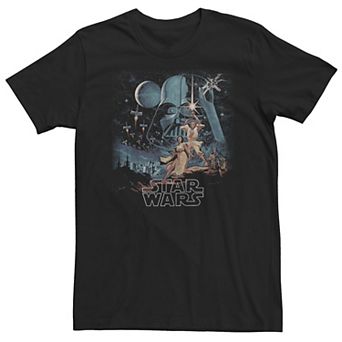 Big & Tall Star Wars A New Hope Faded Vintage Poster Tee