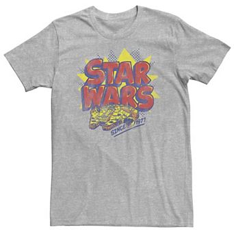 Big & Tall Star Wars Millennium Falcon Vintage Retro Logo Tee