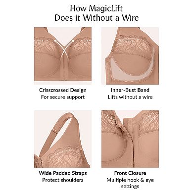 Plus Size Glamorise Full-Figure MagicLift Front-Close Wireless Bra 1210