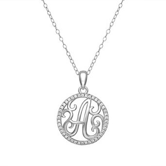 PRIMROSE Sterling Silver Cubic Zirconia Initial Pendant Necklace