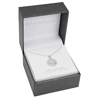 PRIMROSE Sterling Silver Cubic Zirconia Initial Pendant Necklace