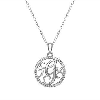 PRIMROSE Sterling Silver Cubic Zirconia Initial Pendant Necklace