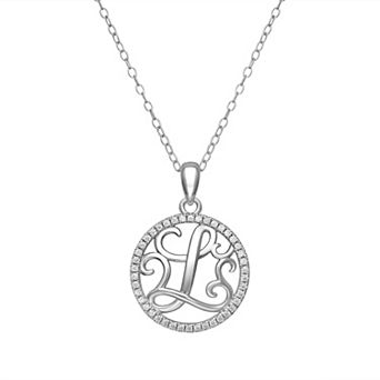 PRIMROSE Sterling Silver Cubic Zirconia Initial Pendant Necklace