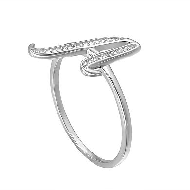 PRIMROSE Sterling Silver Cubic Zirconia Initial Ring