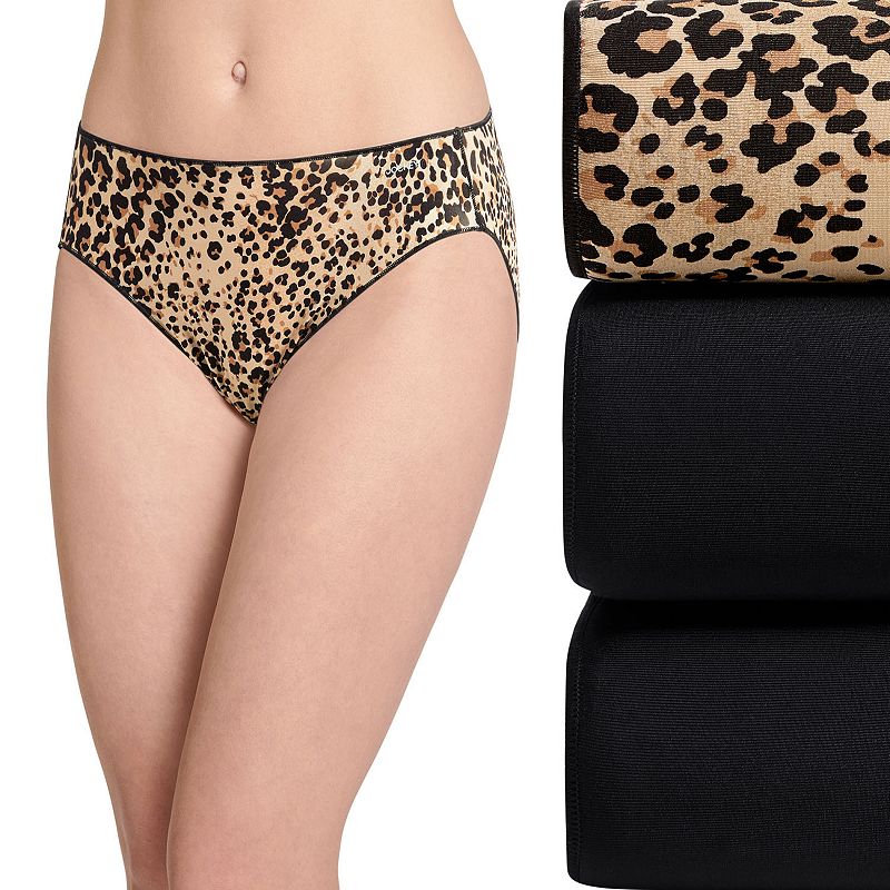 Women's Jockey® No Panty Line Promise® 3-Pack Bikini Panty Set 1770, Size: 8, Iconic Cheetah