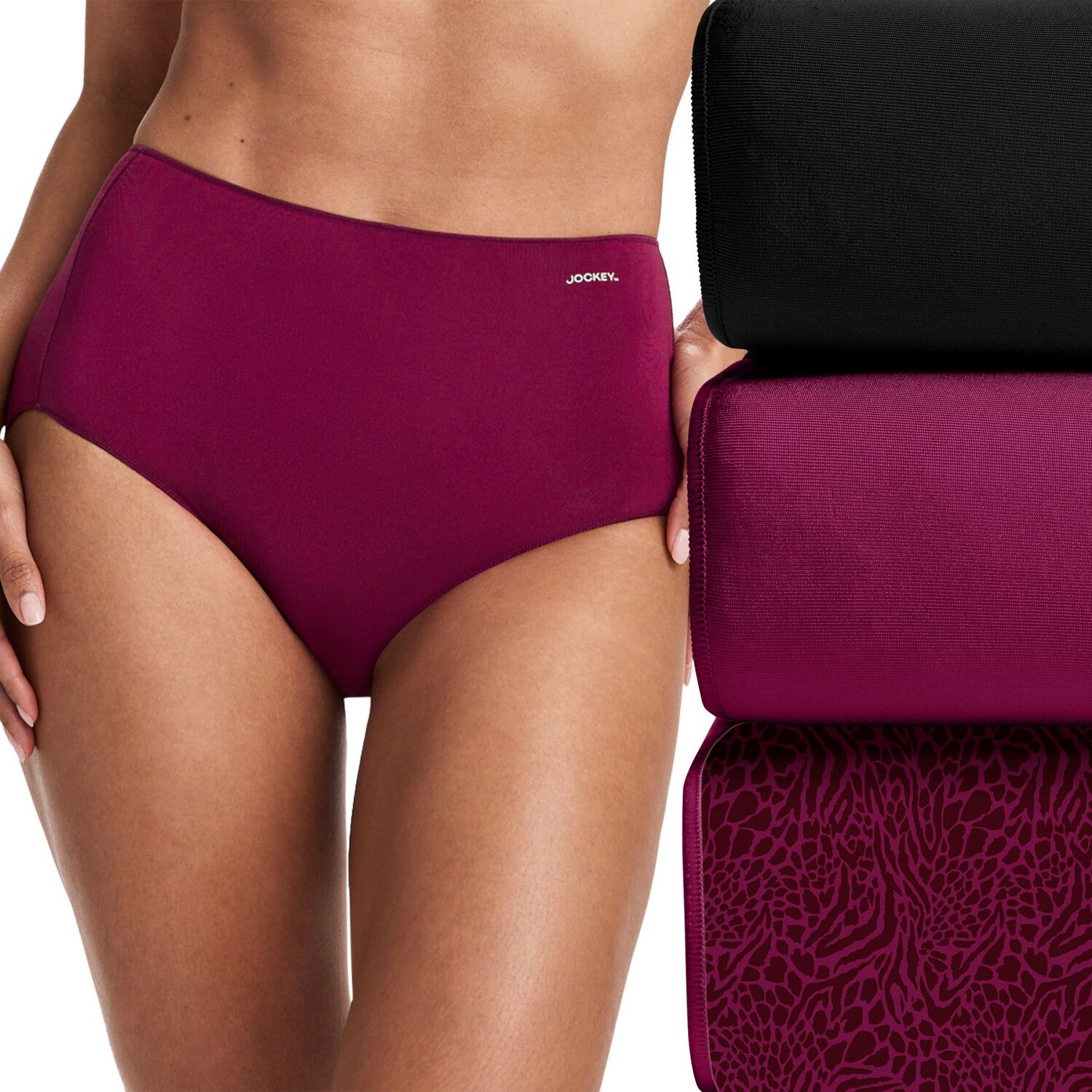 Комплект белья Line Promise® Hip, брифы, 3 шт. — Jockey, цвет: Ягодный — фото 1