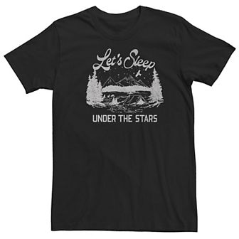 Big & Tall Let's Sleep Under The Stars Camping Stamp Tee