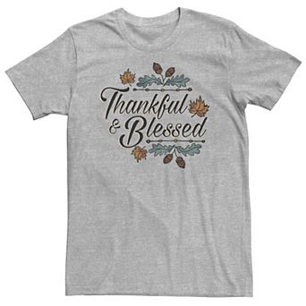 Big & Tall "Thankful & Blessed" Autumn Design Tee