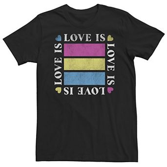 Big & Tall "Love Is" Distressed Stripes Tee